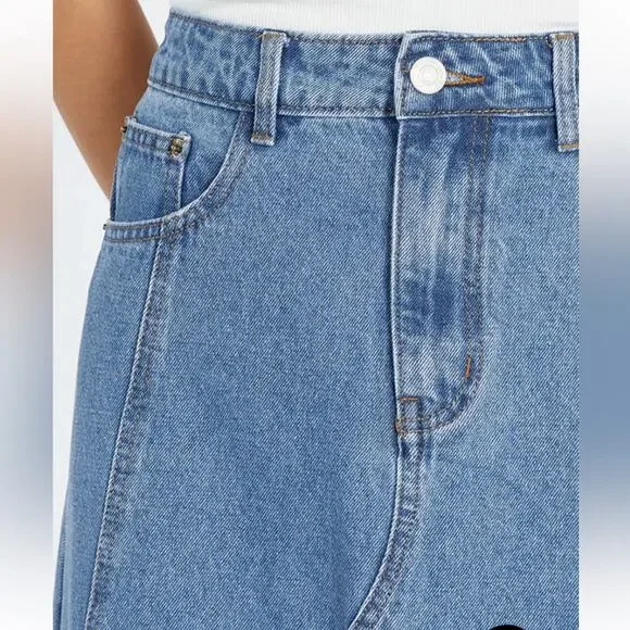 dissh lennon vintage denim blue long cotton high waist maxi skirt size 2 - Picture 11 of 12